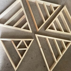 Custom triangle shelves: 22” equilateral perfect for crystals, display, plants